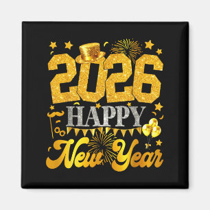 2026 Happy New Year Party Fireworks New Years Eve  Magnet