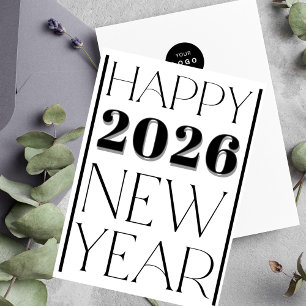 2026 Happy New Year typography business logo name Holiday Card