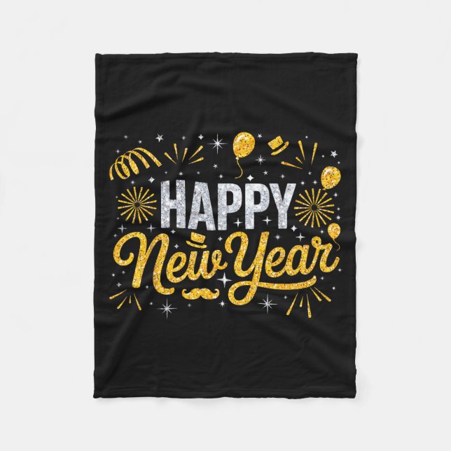 2026 Happy New Year's Eve Party Crew Squad Family  Fleece Blanket (Front)