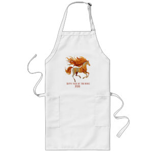 2026 Happy Year of the Horse Design Long Apron