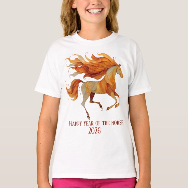 2026 Happy Year of the Horse Design T-Shirt (Front)