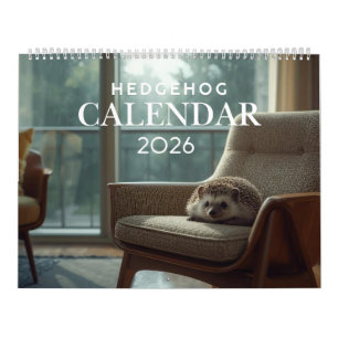 2026 Hedgehog Wall Calendar   12 Month