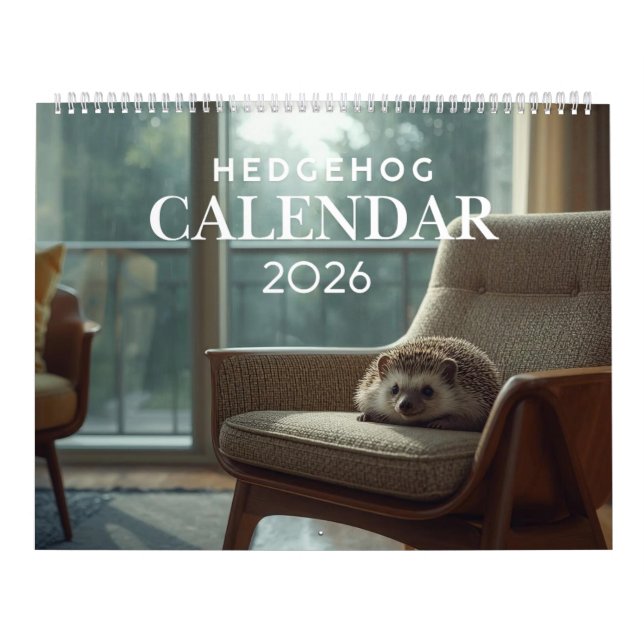 2026 Hedgehog Wall Calendar | 12 Month (Cover)