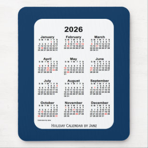 2026 Holiday Police Box Blue Calendar by Janz Mouse Mat