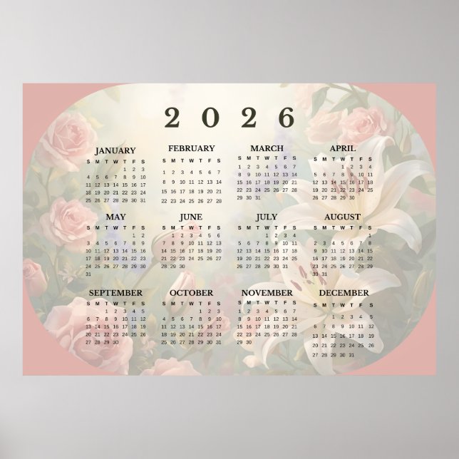 2026 Horizontal Wall Calendar Poster (Front)