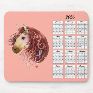 2026 Indian Love Horse Calendar Mouse Mat