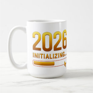2026 Initializing Futuristic Gold Red Progress Coffee Mug