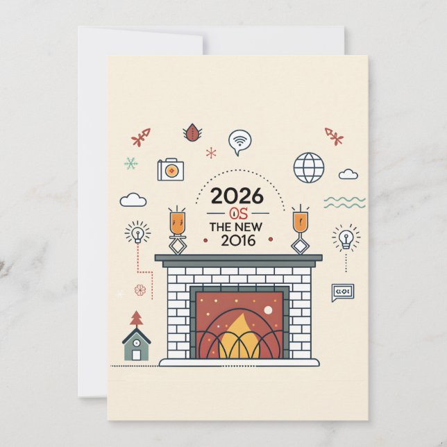 2026 Is The New 2016 Digital Culture Vector Holiday Card (Front)