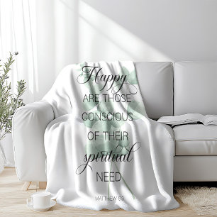 2026 JW Year Text Matthew 5:3 with Eucalyptus Fleece Blanket