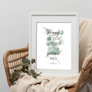 2026 JW Year Text Matthew 5:3 with Eucalyptus Poster