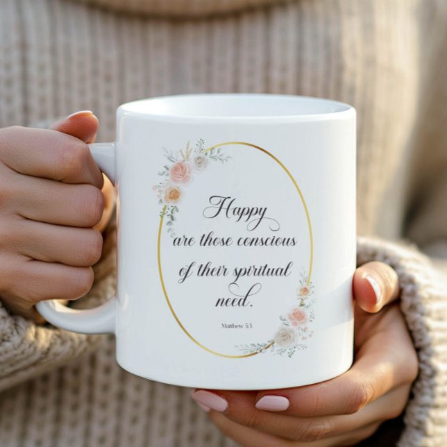 2026 JW Year Text Matthew 5:3 with Roses Coffee Mug (Creator Uploaded)