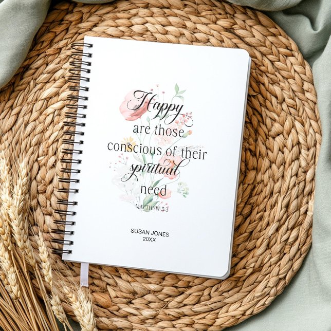 2026 JW Year Text Matthew 5:3 with Spring Flowers  Planner (Creator Uploaded)