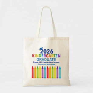 2026 Kindergarten Graduate Cute Custom Graduation Tote Bag