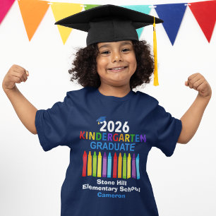 2026 Kindergarten Graduate Personalised Blue Kids T-Shirt