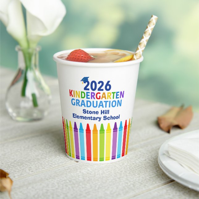2026 Kindergarten Graduation Custom School Party Paper Cups (Insitu)