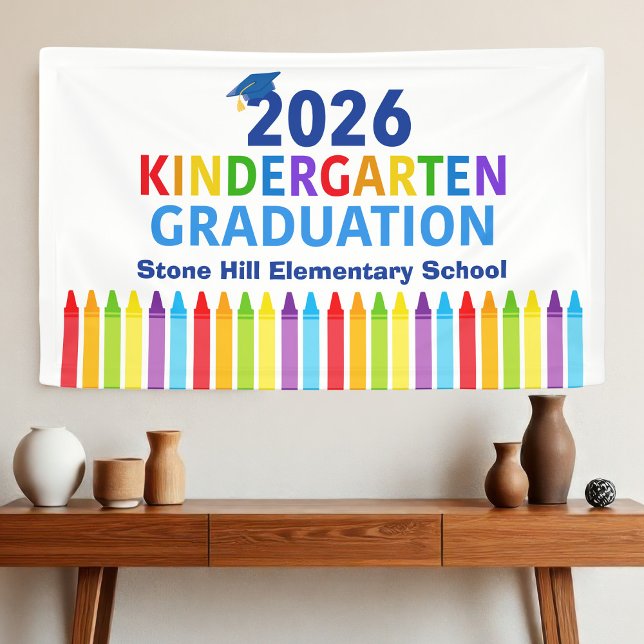 2026 Kindergarten Graduation Elementary School Banner (Creator Uploaded)