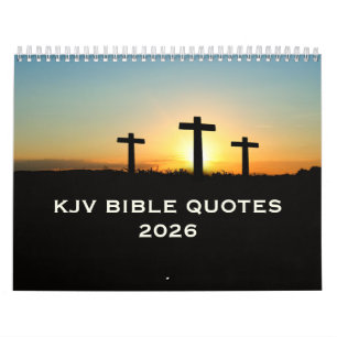 2026 KJV Bible Scripture Three Crosses Inspiration Calendar