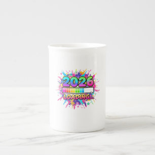 2026 Loading... Progress Bar Sticker Bone China Mug