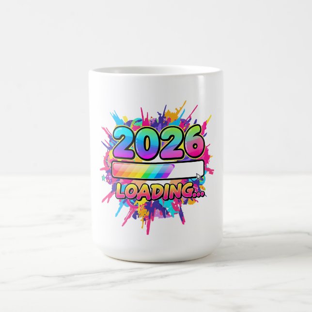 2026 Loading... Progress Bar Sticker Coffee Mug (Center)