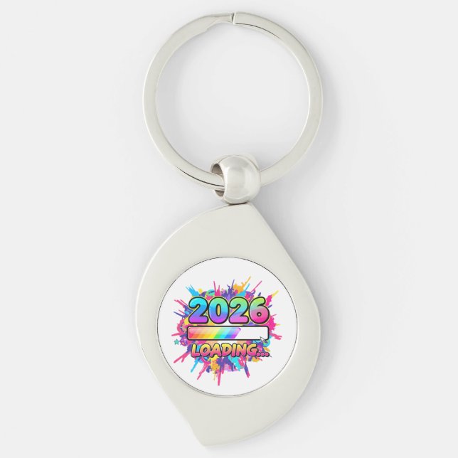 2026 Loading... Progress Bar Sticker Key Ring (Front)