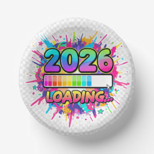 2026 Loading... Progress Bar Sticker Paper Plate