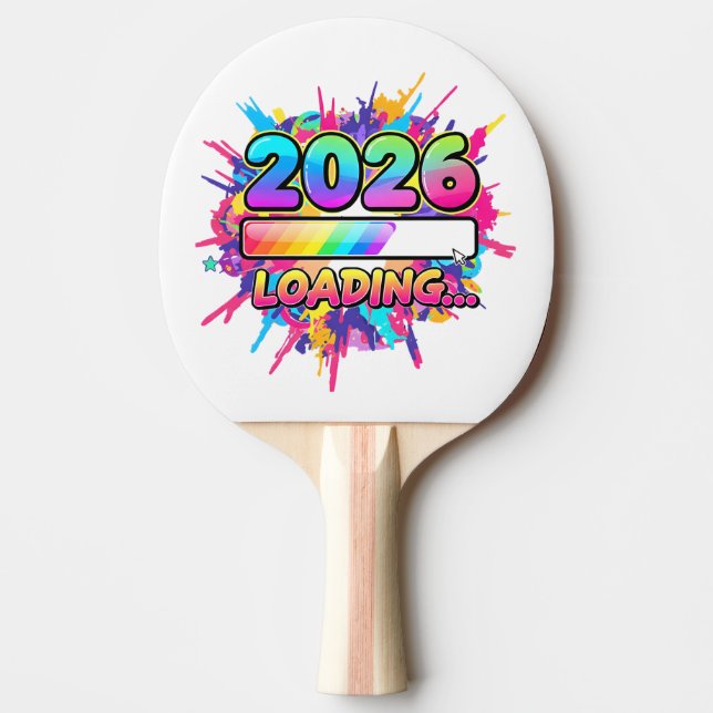 2026 Loading... Progress Bar Sticker Ping Pong Paddle (Front)