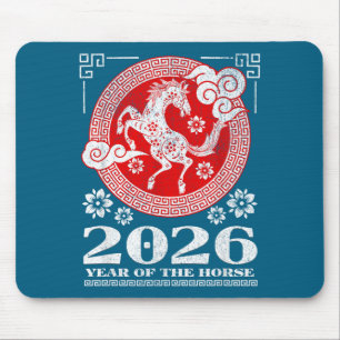 2026 Lunar Chinese New Year Fire Horse  Mouse Mat