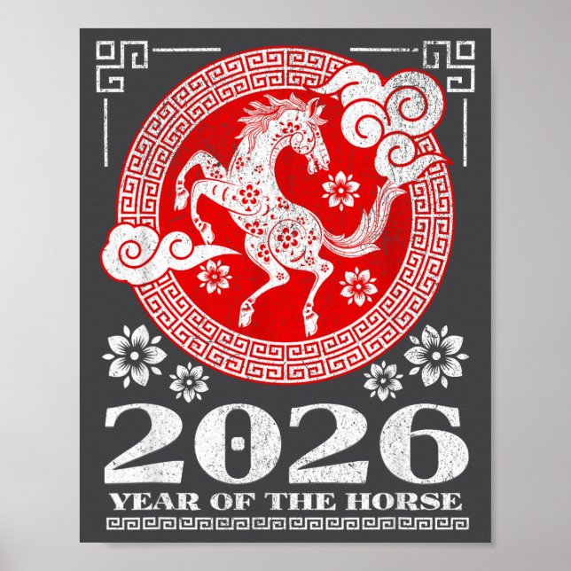 2026 Lunar Chinese New Year Fire Horse  Poster (Front)
