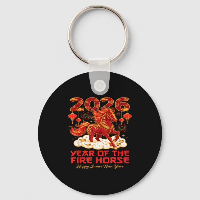 2026 Lunar Chinese New Year Of The Fire Horse Zodi Key Ring (Front)