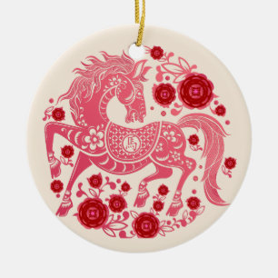 2026 Lunar New Year Of The Horse Business QR Code Ceramic Tree Decoration