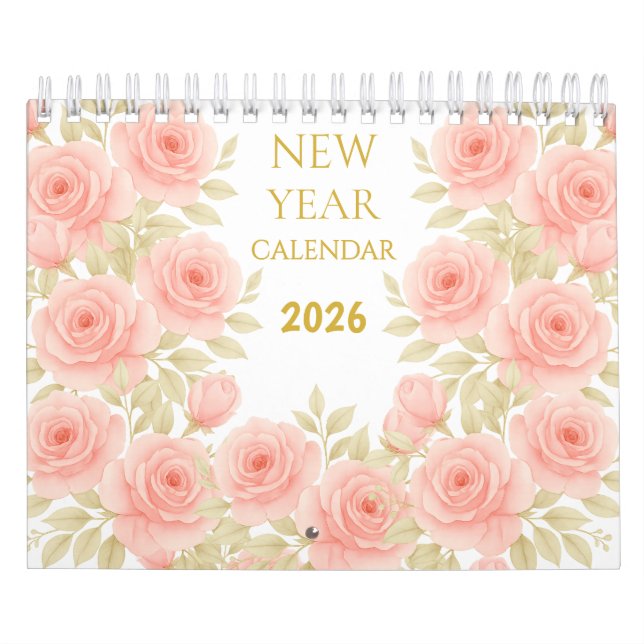 2026 Luxury Watercolor Floral Wall Calendar (Cover)