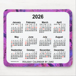 2026 Magenta Holiday Art Calendar by Janz Mouse Mat