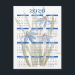 2026 Magnetic Calendar - Blue Daisies Watercolour<br><div class="desc">026 Magnetic Calendar – Blue Daisies Watercolour Art Bring gentle charm and floral elegance to your everyday planning with this 2026 magnetic calendar, featuring my original hand-painted watercolour artwork of soft blue daisies. Perfect for refrigerators, lockers, or any magnetic surface, this compact calendar is both practical and beautiful—ideal for keeping...</div>