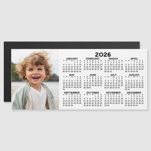 2026 Magnetic Calendar with Photo Collage (Front/Back)