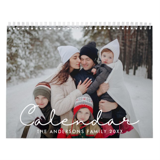 2026 Minimalist Script Custom Photo Calendar (Cover)