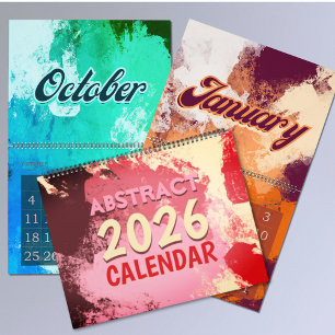 2026 modern abstract colorful retro calendar