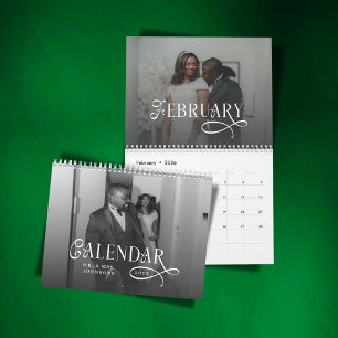 2026 Modern Elegant Wedding Photo Newlyweds Calendar
