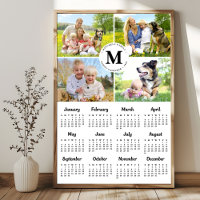 2026 Modern Family 4 Photo Collage Custom Calendar