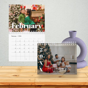 2026 Modern Family Photos Simple Overlay Text  Calendar