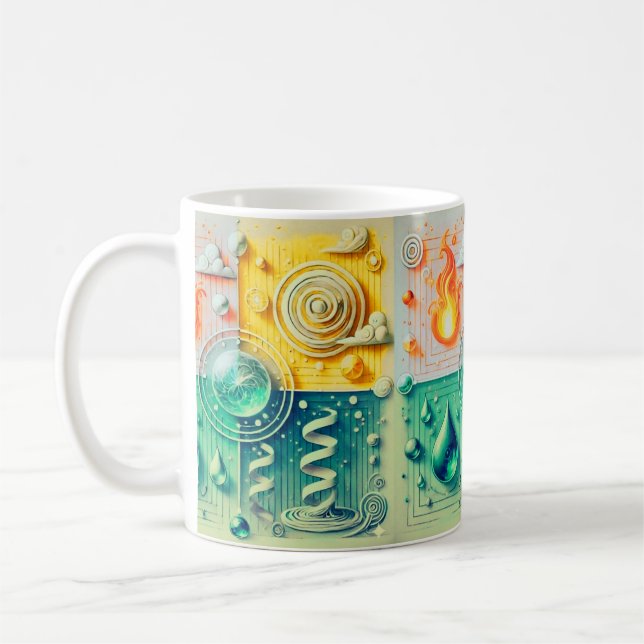 2026 Modern Four Elements Wall Art Coffee Mug (Left)