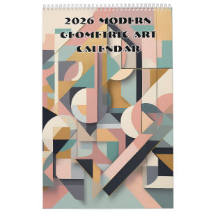2026 Modern Geometric Art Calendar Poster
