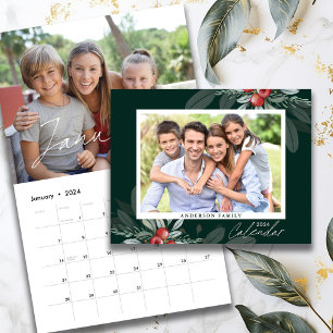 2026 Modern Handwriting Script Family Photo Calendar