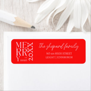 2026 Modern Merry and Bright Red Pink Christmas