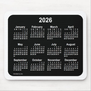 2026 Neon White Calendar by Janz Two Tone Mouse Mat