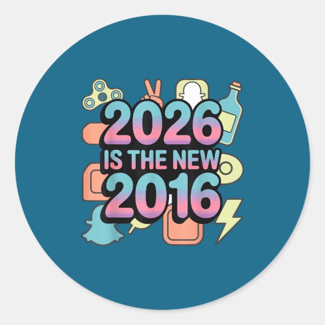 2026 New 2016 Retro Nostalgia Classic Round Sticker (Front)