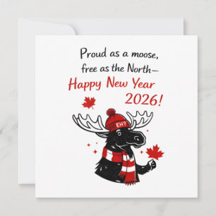 2026 New Year Canada Moose Holiday Card