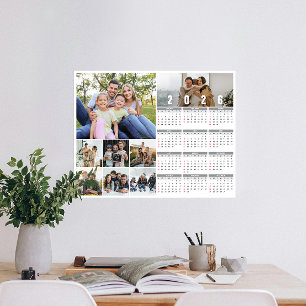 2026 New Year Family Personalised Photo Calendar Poster