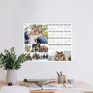 2026 New Year Family Personalised Photo Calendar  Poster