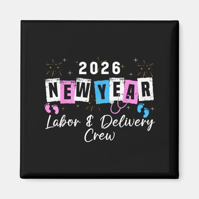 2026 New Year Labor And Delivery Nurse Fireworks E Magnet (Front)