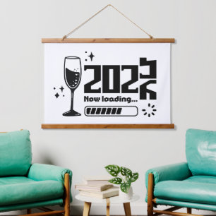 2026 New Year Loading Celebration Typography Hanging Tapestry